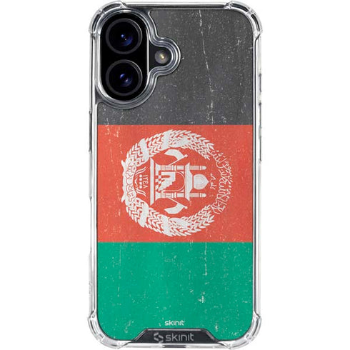 Afghanistan Flag Distressed iPhone 16 Clear Case